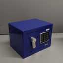 SereneLife Premium Steel Digital Safe Box - 9.1" x 6.7" x 6.7" | Secure Storage for Cash, Firearms & Jewelry | Great For Hotels, Cabinets & Home Use | Electronic & Mechanical Access | 2 Keys | Blue