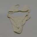 Bathing Suits for Women Deep V Neck Sexy Two Piece Bikini Sets for Women Thong Halter Cheeky Swimsuit (Small, Beige)