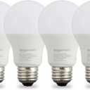 Amazon Basics Smart A19 LED Light Bulb, Dimmable Soft White (2700K), 9W (60W Equivalent), 800LM, Energy Efficient, Works with Alexa Only, 2.4 GHz Wi-Fi, No Hub Required, 4-Pack