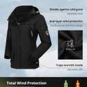 CAMEL CROWN Womens Waterproof Ski Jacket 3-in-1 Windbreaker Winter Coat Fleece Inner for Rain Snow Outdoor Hiking (Black, S)