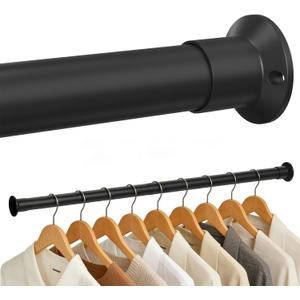 TOPROD Closet Rod,18 to 32 Inches Adjustable Closet Rods for Hanging Clothes Heavy Duty Closet Hanging Rod Closet Poles for Wardrobes,RV,Laundry