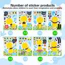 16 Pcs Make a Face Bees Stickers,DIY Your Own Cute Bee Stickers, DIY Party Favor,Classroom Rewards, Teacher Reward,Gift for Kids