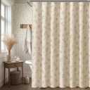 Floral Farmhouse Vintage Linen Shower Curtain, French Country Spring Shower Curtains for Bathroom, 72Wx72H