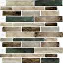 WOWSTAR 10-Sheet Peel and Stick Backsplash Tile for Kitchen, Back Splash Stick On Tiles for Kitchen Wall (Dark Brown)