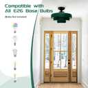 Farmhouse Green Semi Flush Mount Ceiling Light, 13.8" Mid Century Modern Close to Ceiling Light Fixture, Retro Black Flush Mount Lamp for Bedroom Hallway Kitchen Entryway Foyer