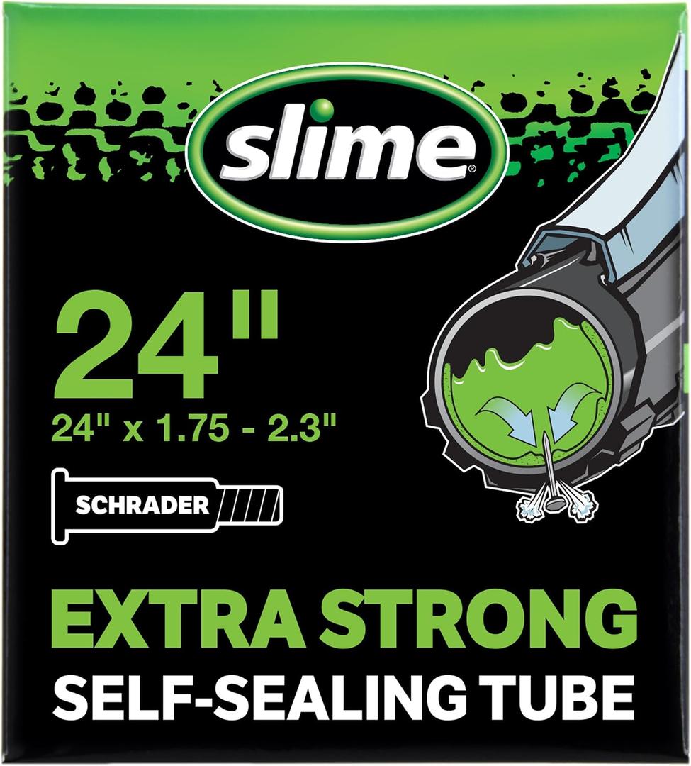 Slime Extra Strong Self-Sealing Inner Bike Tube for Bicycle Tires w/Slime Sealant Inside & Fibro-Seal Technology, 24" x 1.8"-2.3"