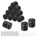 12 Pcs Black 1 Inch x 1 Inch Standoff Screws, Stainless Steel Standoff Screws Standoff Mounting Hardware, Acrylic Sign Standoffs Small Glass Spacers for Hanging Picture Photo, DX240408-693