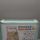 Wooden Baby Walker with Wheels, Push Walker with Baby Activity Center, Montessori Walking Toy for Girls Boys, Ajustable Speed & Height Activity Toy for Toddler Learning to Walk (Natural)