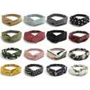 DRESHOW 16 Pack Turban Headbands for Women Elastic Back Twisted Hair Bands Face Vintage Cross Head Wrap Hair Accessories