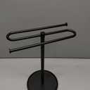 Camping Chair Wall Storage for Garage, Metal Camping Chair Storage Rack Wall Holder, Floating Shelf, 4 Hooks, Stainless Steel, Beach Chair Rack, Umbrella Holder, Garage Chair Organizer, Matte Black