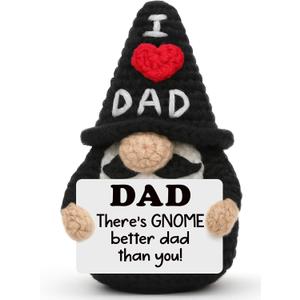 Dad Birthday Gifts from Daughter Son, Funny Handmade Crochet Gnome Decor, Birthday Gift for Dads Who Wants Nothing, Sentimental Fathers Day for Daddy New Dads Father