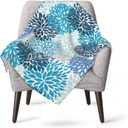Blue Navy Chrysanthemum Flowers Baby Blanket Ultra Soft Daisy Floral Throw Blanket All Season Warm Light Weight Cozy Plush Blankets for Home Bedroom Sofa Chair Travel, 40"X30"