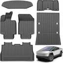 Floor Mats for Tesla Cybertruck- 2023 2024 Custom Fit All Weather TPE Cargo Liner Cargo Trunk AccessoriesTesla Cybertruck Full Floor Mat Kit Set of 6