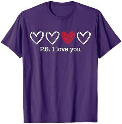 PS I Love You Day Valentine's Day Purple Heart Women Men Kid T-Shirt 4T Toddler