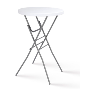 Byliable Cocktail Table 28in High Top Round Folding Indoor Outdoor, Plastic Bar Height Foldable Bistro Tall Table for Party, Patio, Dining Room, Kitchen, Events, Removable Locking Legs, White
