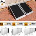 2FT Portable Wheelchair Ramp, 600 LBS Capacity Folding Handicap Ramp, Non-Slip Aluminum Portable Ramps, Threshold Ramp for Home Steps, Stairs, Doorways, Home Entry, and Door