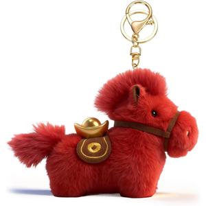 72ore Cute Horse Keychain Plush Purse Bag Charms for Handbags Backpacks Chinese New Year of The Horse 2026 Decorations Gift