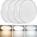 4PK 12 Inch LED Flush Mount Ceiling Light, 24W, 2520LM, 3000K/4000K/6000K CCT Selectable, 0.9inch Super Slim LED Ceiling Light Fixtures, Low Profile Round Flat Panel Light for Bedroom,Kitchen,Hallway
