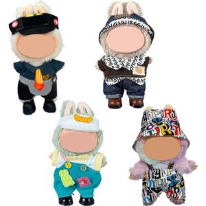 4 Set Clothes for Doll 17cm (No Doll), Dolls Accessories Outfits Replacement, Cute Clothes for Dolls with Hat and Shoe