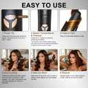 Automatic Curling Iron Beach Waves Curling Wand, Portable Hair Curler3 Temperatures Fast Heating, 2-Way Rotation, Anti-Scald, Anti-Tangle Rotating 30 Million Ionic Ceramic Coating (Black)