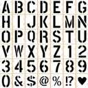 7 Inch 42 Pcs Reusable Letter Number Symbol Stencils, Plastic Painting Templates for Wood Wall Fabric Rock Chalkboard Signage School Door Porch DIY Art Craft Decoration Projects