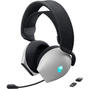 Alienware Tri-Mode Wireless Gaming Headset AW725H - Wired/Wireless, Bluetooth 5.3, Audio Output - 20 Hz, Mini-Phone (3.5mm), Battery Talk Time Up to 55 Hrs (Bluetooth), Lunar Light