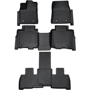 Cartist Floor Mats Compatible with Toyota Sequoia 2023 2024 2025 2026 (Only Fits 7 Passenger Models Without Center Console) All Weather Floor Liners for Toyota Sequoia Accessories TPE Heavy Duty