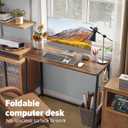 WOHOMO Folding Desk, Small Writing Desk 39.4", Space-Saving Foldable Laptop Table Writing Workstation for Home Office, Easy Assembly, Rustic Walnut