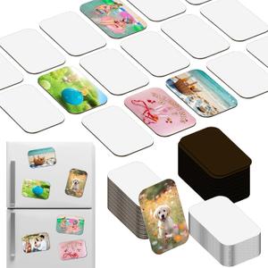 60 PCS Sublimation Magnet Blanks Bulk 2x3 in, 30 Metal Aluminum Sublimation Blanks and 30 Soft Magnets for Kitchen Personalized Refrigerator Fridge Magnets Set for DIY Craft