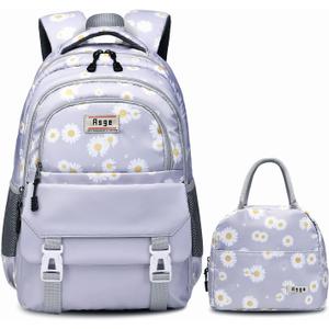 Asge Backpack for Girls Backpack Teenage School Backpack College Bookbag for Kids Casual Daypack with Lunch Box