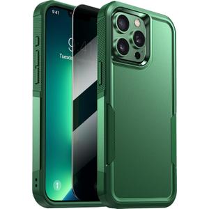 Diaclara Designed for iPhone 13 Pro Max Case, [with Privacy Screen Protector] [Anti Spy] [Military Grade Drop Protection] Heavy Duty Full-Body Shockproof Phone Case, Green