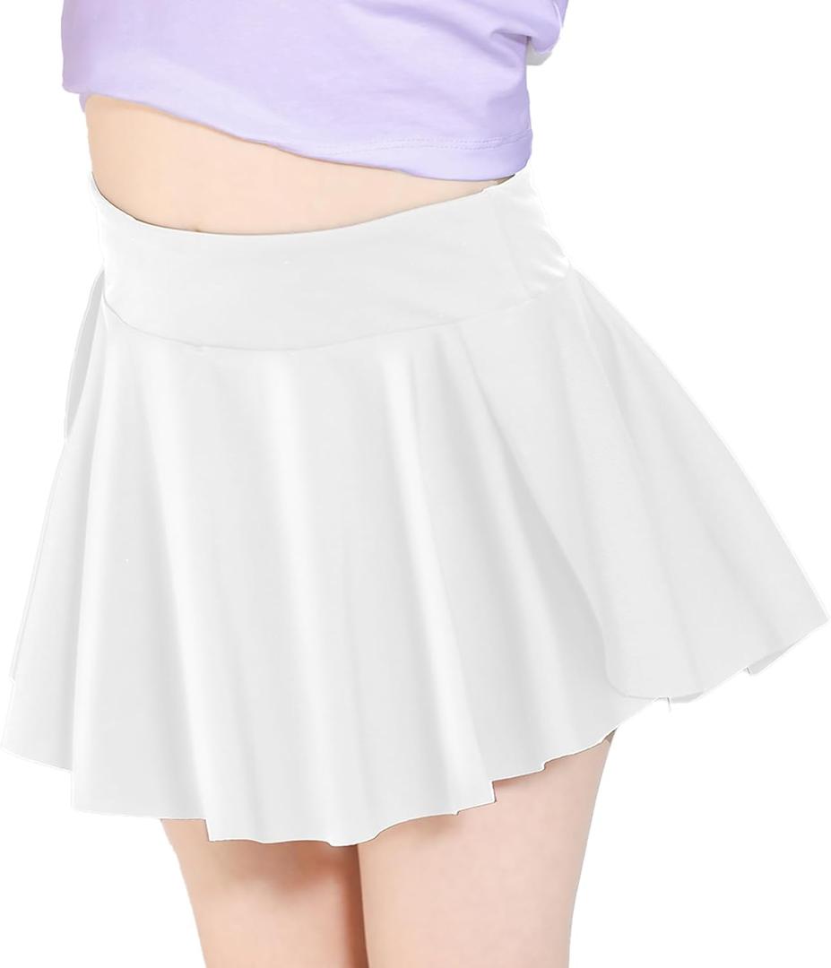 Toddler Tennis Skirt, Size 6 White Toddler Skort, Baby Girls for School Kids, Athletic Butterfly Flowy Shorts with Pocket (White) 5-6 Years