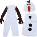 Olaf Costume for Kids Snowman Dress up Boys Halloween Cosplay Jumpsuit, Small