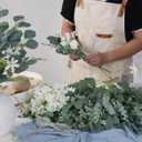 120 Pcs 4 Kinds Mixed Artificial Eucalyptus Leaves Stems Bulk Fake Silver Dollar Eucalyptus Bundle Faux Plants Greenery for DIY Bouquets Floral Arrangement Wedding Engagement Party Decor (Green)