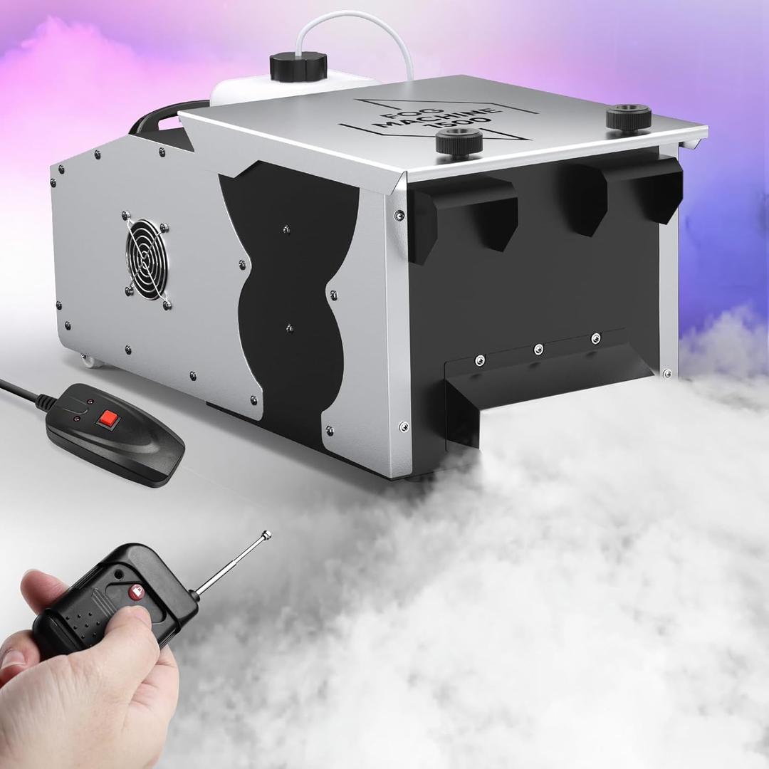 UPGREY Low Lying Fog Machine, 1500W Dry Ice Fog Machine Fog Chiller Ground Fogger Outdoor and Indoor Remote and Wired Control for Halloween Wedding Party Stage Effect