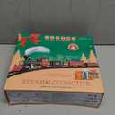 Shemira Christmas Train Set, Train Toys for Boys Girls,Toy Train with Light Smoke and Sound, Steam Train Set for Around Christmas Tree, Toys Gifts for 3 4 5 6 7 8+ Year Old Kids (Black)