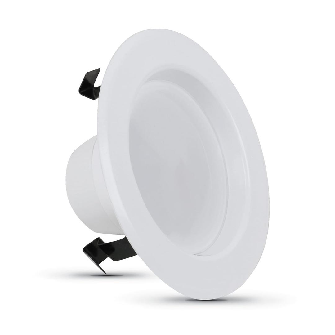 Feit Electric 4 in. Integrated LED White Retrofit Recessed Light Trim Kit Dimmable CEC Title 24 High Output Downlight Soft White 2700K LEDR4HO/927CA
