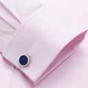 J.VER Men's French Cuff Dress Shirts Regular Fit Long Sleeve Spread Collar Metal Cufflink (Pink)