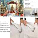 Christmas North Pole Backdrop Winter Forest Snowy Xmas Tree Photography Background Christmas Party Decorations Family Holiday Photo Props (7X5FT)