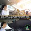 EcoNour Car Windshield Sun Shade  B&W American Flag USA Patriotic Design 240T Polyester Foldable Front Window Shade for SUV & Trucks  UV Ray Blocker  Medium (64x32 Inch) Sun Protector