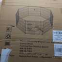 Dog Playpen with Top Cover and Bottom Pad - Foldable Metal Puppy Play Pen, 25"L x 2"W x 37"H Style 36"H 8Panels, Pattern Name: Playpen+Square Bottom Pad+Top Cover