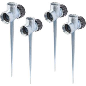Hourleey 4 Pack 1/2 inch Zinc Alloy Lawn Sprinkler Spike Base, Water Flow Thru Sprinkler for Yard, Lawn, Garden and Grass Irrigation Hourleey 4 Pack 1/2 inch Zinc Alloy Lawn Sprinkler Spike Base, Water Flow Thru Sprinkler for Yard, Lawn, Garden and Grass Irrigation