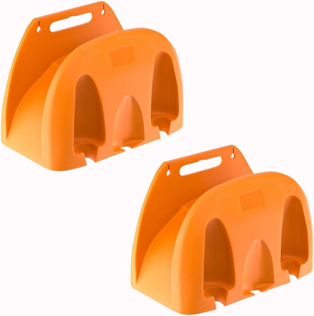2PCS Water Pipe Hose Storage Rack, Wall Mounted Hose Bracket, Garden Tool Organize Bracket, Hose Plastic Reel Rack Hanger, Storage Manager Shelf, for Outdoor Garden Patio Garage (Orange)