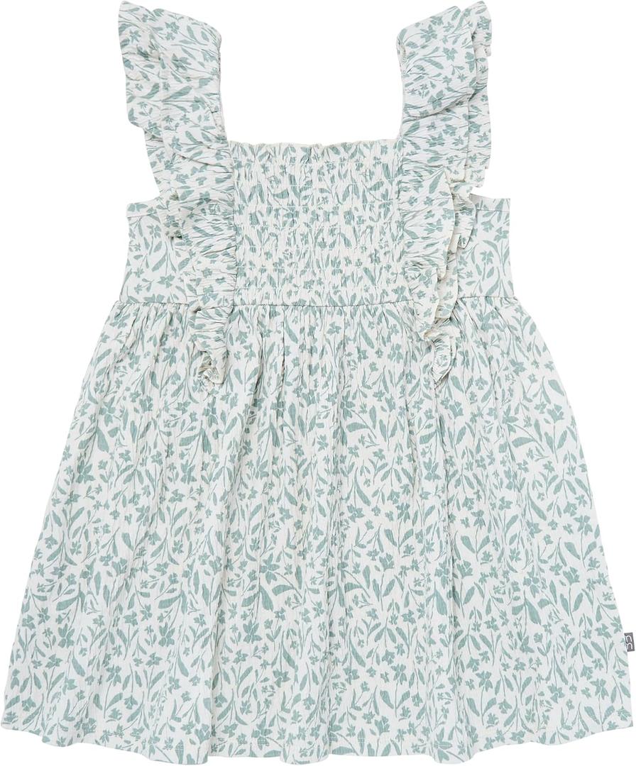 Modern Moments by Gerber Baby Girls' Smocked Ruffle Dress (3T, Ivory Daffodil)