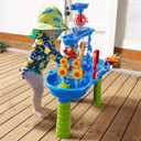 JUKUDAHU 3-Tier Sand and Water Table Toys for Kids Aged 3 4 5 6 7 8, Outdoor Activity Playset Sensory Play Table with Beach Toys Accessories Water Waterfall, Birthday Gifts for Toddlers 3-4 3-5 4-6