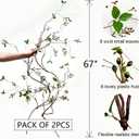 Curly Willow Branches Artificial Tree Vines with Fruits and Leaves Flexible Plant Stems Jungle Greenery Twigs Liana for Home Wedding Garden Wall Background Decor 67 inches (Green - Pack of 2)