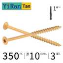 YIRAN Deck Screws 3 Inch, Wood Screws #10 x 3, 350PCS,Wood Screws,Screws,Prevent Rusting, Outdoor Decking Screws, Torx Drive Head Deck Screw, T25 Star Bit Included, Tan
