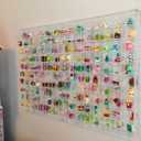 Wall Hanging Acrylic Showcase for Collectibles Large White/ 150 Openings