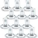 11pcs Taper Candle Holders, Glass Crystal Candlestick Holders Bulk, Clear Candle Holders for Dining Table Centerpiece