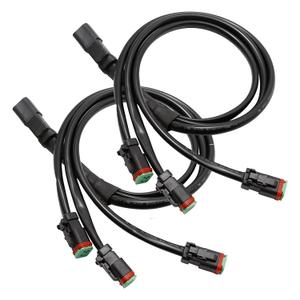 3 in 1 Deutsch Dual DT Adapter Connector Splitters Plug Y-Shape Wiring for Fog Work Light Retrofit Work Chandelier Light Retrofit Connectors Wiring Harness